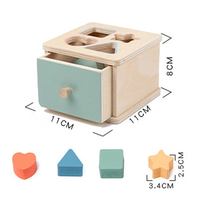 NÆL® Montessori Lernbox aus Holz – Spielerisch Farben, Formen und Motorik entdecken