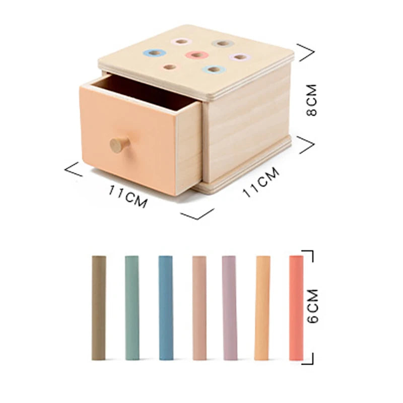 NÆL® Montessori Lernbox aus Holz – Spielerisch Farben, Formen und Motorik entdecken