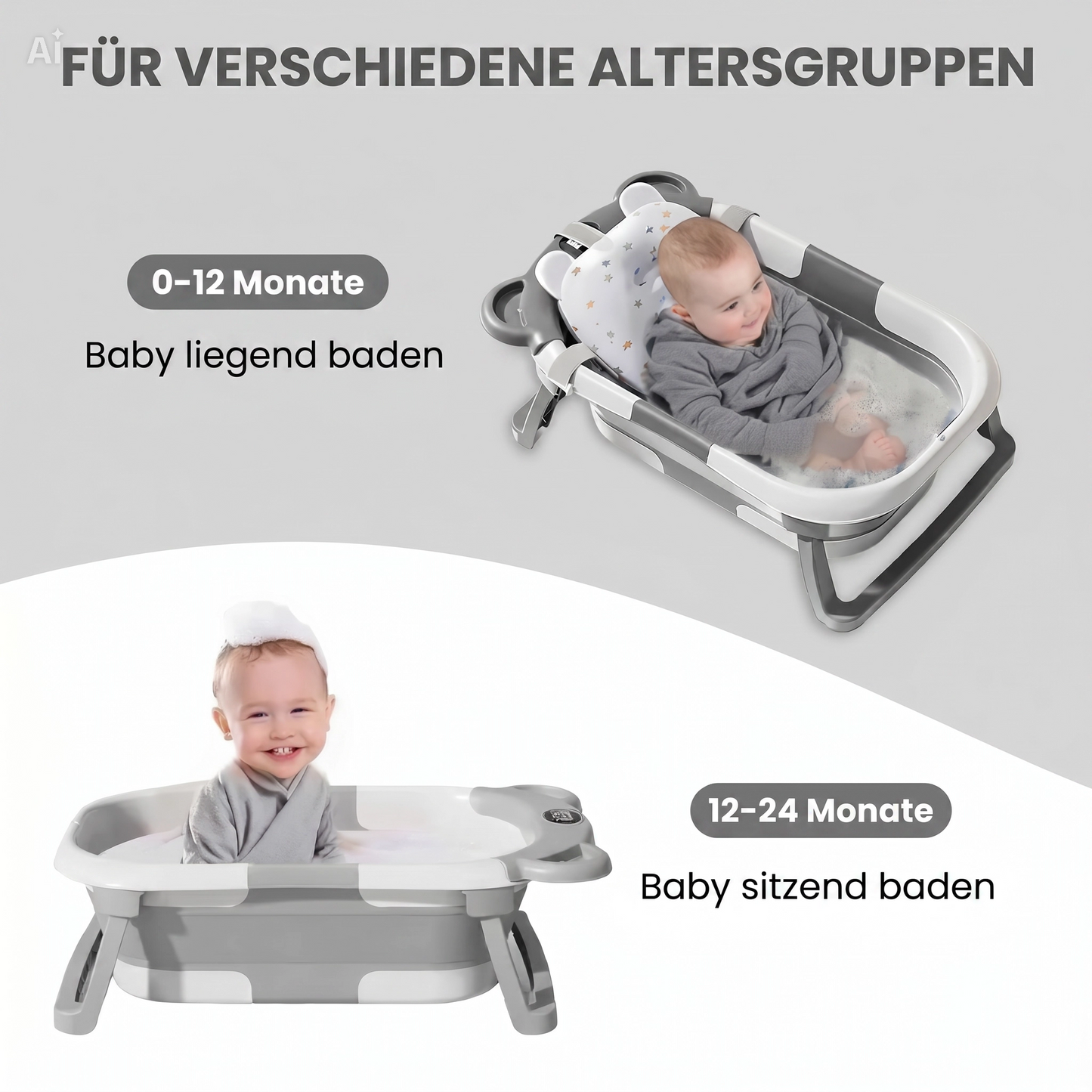 NÆL® Baby Spa Badewanne™ – Faltbare Babybadewanne mit Thermometer