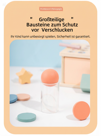NÆL® Montessori Lernbox aus Holz – Spielerisch Farben, Formen und Motorik entdecken