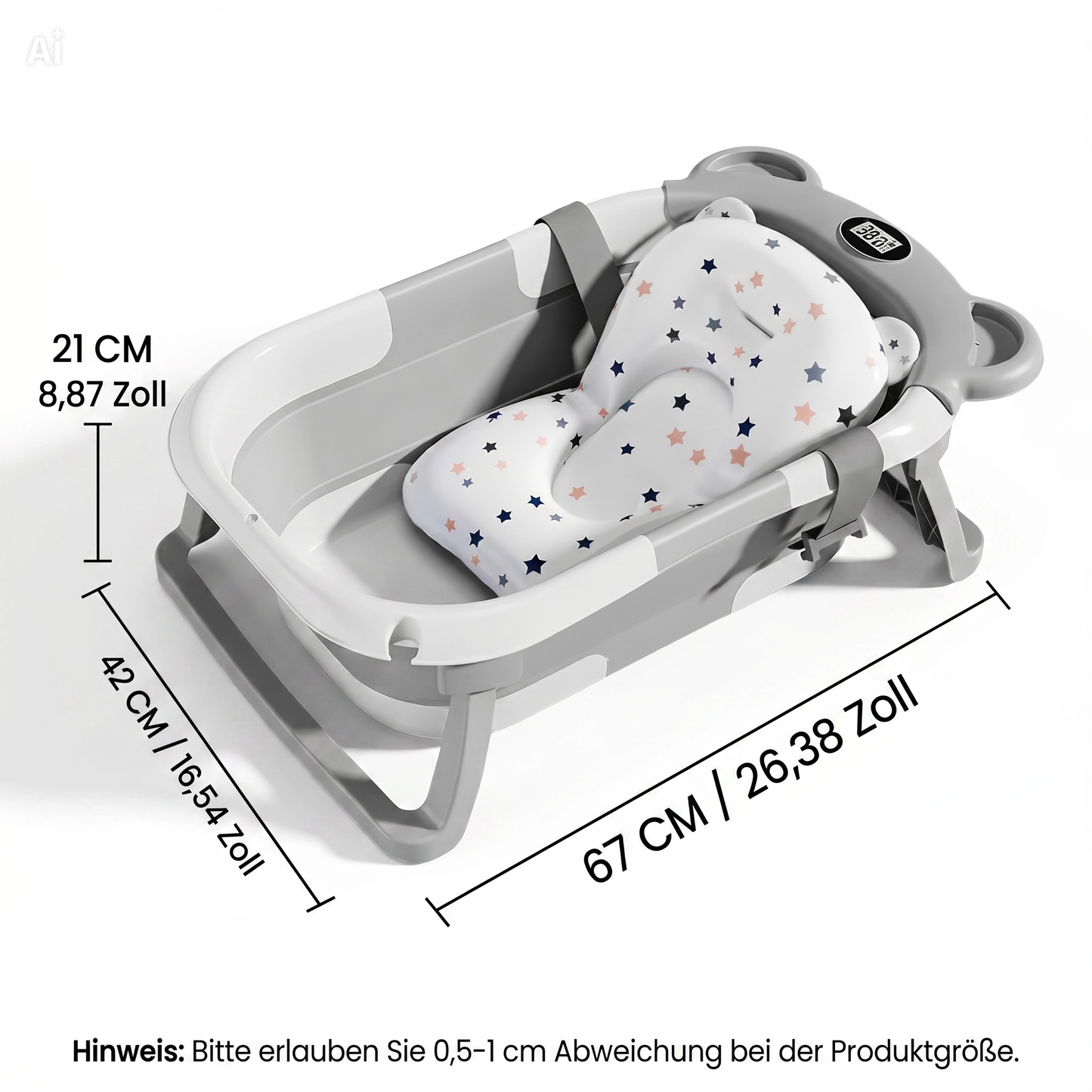 NÆL® Baby Spa Badewanne™ – Faltbare Babybadewanne mit Thermometer