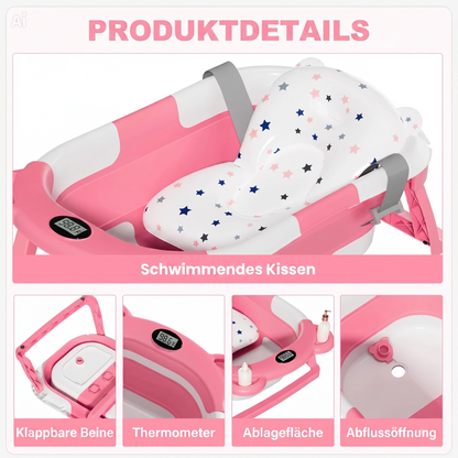 NÆL® Baby Spa Badewanne™ – Faltbare Babybadewanne mit Thermometer