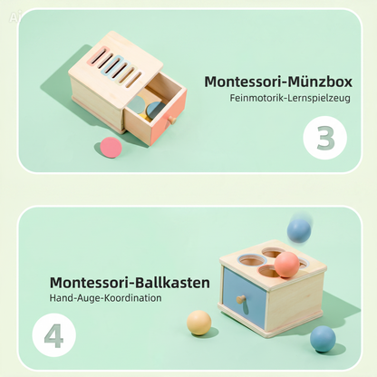 NÆL® Montessori Lernbox aus Holz – Spielerisch Farben, Formen und Motorik entdecken