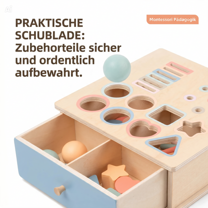 NÆL® Montessori Lernbox aus Holz – Spielerisch Farben, Formen und Motorik entdecken