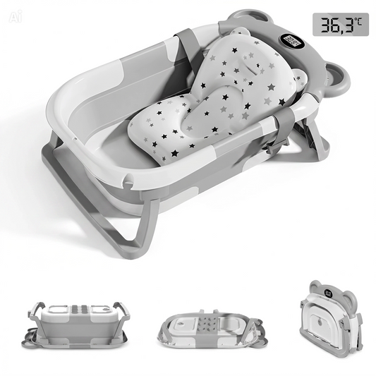 NÆL® Baby Spa Badewanne™ – Faltbare Babybadewanne mit Thermometer
